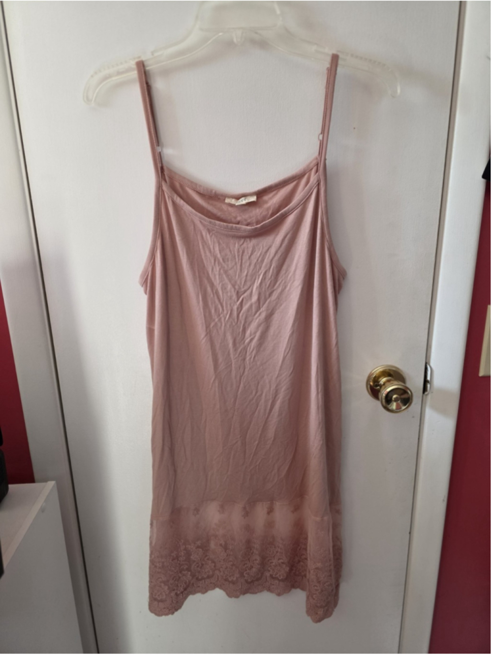 Oddi Camisole Top Womens Extender Lace Hem Adjustable Strap Pink Plus Size 1x